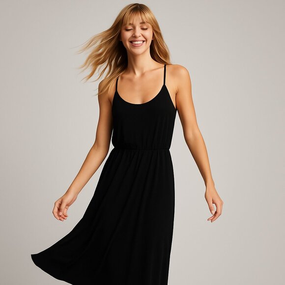 Banana Republic Dresses & Skirts - Banana Republic Women’s Small Petite Black Jersey Maxi Dress Spaghetti Strap